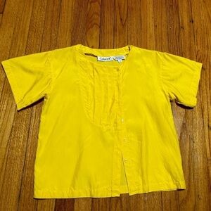 Vintage 90s Boxy Button With Pleated Front Shirt Cassant Size 6  Pure Silk